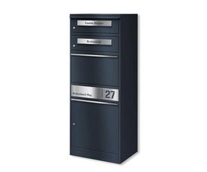 Metzler® boîte à Colis sécurisée avec Double boîte aux Lettres et Plaque INOX gravée RAL 7016 Anthracite - Grande capacité courrier protégée - Installation Facile Bispo 2