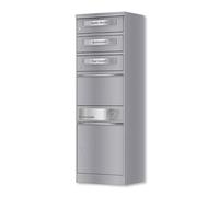 Metzler® boîte à Colis sécurisée avec Gravure personnalisée et 3 boîtes aux Lettres RAL 9007 Gris Aluminium - réception sans Contact, Acier thermolaqué résistant, Montage Facile - Bispo 2