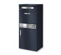 Metzler® boîte à Colis verrouillable avec Plaque Nominative et Grand Compartiment - Anthracite RAL 7016 - Acier thermolaqué, Gravure Laser Durable, réception sans Contact, 10 Ans pièces Bispo 2