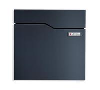 Metzler Boîte aux Lettres Anthracite RAL 7016 avec Compartiment journaux - Plaque Nominative Interchangeable - boîte Murale Design en Acier thermolaqué, résistante & étanche | Hoffmann