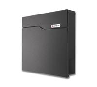 Metzler Boîte aux lettres avec compartiment à journaux et porte-nom interchangeable - Boîte aux lettres murale revêtue par pulvérisation en mica de fer DB 703 - Boîte aux lettres de qualité supérieure