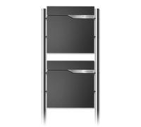 Metzler Boîte aux Lettres Double sur Pied Ebenhard Gris Fer DB 703 - Boîtes à journaux intégrées - Pieds en Acier Inoxydable - Plaques nominatives Personnalisables - Finition thermolaquée