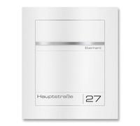 Metzler Boîte aux Lettres encastrable Blanc RAL 9016 - Acier thermolaqué avec Plaque Nominative en INOX gravé - étanche, affleurante, pour Lettres DIN A4