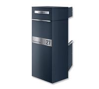 Metzler Boîte aux lettres et boîte à colis avec extraction arrière, grande XXL, boîte aux lettres et boîte à colis personnalisée avec gravure de nom, boîte postale en RAL7016 Anthracite gris avec