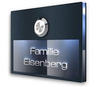 Metzler® campanello esterno con LED integrato e incisione 3D avec IP67 et montage flexible antracite RAL 7016 haute visibilité notte plaque inox durable 110×80 mm 10 ans pièces