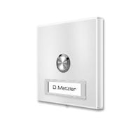Metzler® campanello Wireless avec Plaque Nominative Interchangeable et Bouton IP67 Bianco Traffico RAL 9016 - Design Plat 11 mm, portée 150 m, Installation Facile, 10 Ans pièces détachées