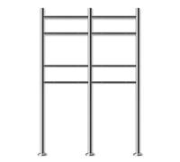 Metzler Erpo - Support de boîte aux lettres en acier inoxydable - 4 compartiments horizontaux - Support pour 4 boîtes aux lettres - Pied inoxydable et résistant aux intempéries - Hauteur totale