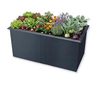 Metzler Jardinière surélevée pour le jardin - Acier en anthracite | Avec protection intégrée contre les escargots | Jardinière en métal résistant aux intempéries, parterre de plantes, jardinière pour