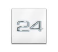 Metzler Plaque de numéro de maison LED en acier inoxydable blanc neige | Design 3D éclairé | 20x20 cm | Gravure personnalisée | Résistante aux intempéries & économe en énergie | Made in Germany
