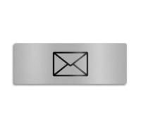 Metzler Plaque en acier inoxydable avec symbole de lettre pour boîtes à colis - Marquage des boîtes à colis - Gris