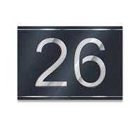 Metzler® plaque numéro de maison personnalisée avec découpe laser et effet 3D anthracite RAL 7016 inox V2A résistant aux intempéries fixation simple 25 x 17,5 cm façade moderne