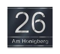 Metzler® plaque numéro de maison personnalisée avec découpe laser et effet 3D anthracite RAL 7016 inoxydable et durable fixation simple 38 x 33,7 cm façade design