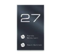 Metzler® sonnette extérieure avec bouton poussoir LED étanche et plaque personnalisable anthracite RAL7016 - acier inoxydable 110 x 200 mm - montage facile immeuble maison Caesar