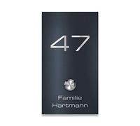 Metzler® sonnette extérieure en inox avec bouton LED étanche IP67 et plaque nominative personnalisable gris anthracite RAL 7016 - montage facile - visibilité optimale - 10 ans pièces détachées