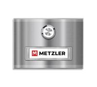 Metzler® sonnette extérieure inox avec LED et plaque nom interchangeable Inox résistante IP67 faible conso facile à installer design compact 10 ans de disponibilité des pièces détachées