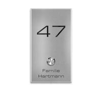 Metzler® sonnette sans fil avec bouton inox étanche IP67 et plaque personnalisable couleur aluminium gris RAL 9007 - portée 200 m, montage saillie, design moderne, 10 ans pièces détachées