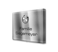 Metzler® sonnette sans fil avec bouton lumineux étanche IP67 et plaque personnalisable en inox couleur acier - portée 150 m, installation rapide, 10 ans de pièces détachées, design compact