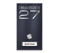 Metzler® sonnette sans fil avec plaque nominative personnalisable et bouton LED couleur anthracite RAL 7016 résistante aux intempéries portée 300 m installation facile design compact 10 ans pièces