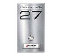 Metzler® sonnette sans fil avec plaque nominative personnalisable et bouton LED - inox RAL 7016 - portée 300 m et montage simple - design résistant pour maison ou immeuble - pièces dispo 10 ans