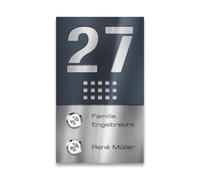 Metzler Sonnette sans fil en inox V2A pour maison bifamiliale - Sonnette sans câble avec gravure incluse - Longue portée - Montage en saillie, Anthracite RAL 7016