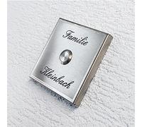 Metzler® Sonnette sans Fil extérieure avec Gravure personnalisée et LED intégrée Acier Inoxydable V2A portée 200 m résistance intempéries Installation Facile Design Compact 10 Ans pièces