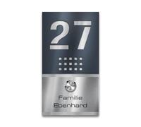 Metzler® sonnette sans fil extérieure avec plaque personnalisable et bouton IP67 anthracite RAL 7016 portée 200 m fixation facile design inox V2A 10 ans de pièces durable moderne