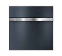 Metzler Stelio Boîte aux lettres avec compartiment à journaux Anthracite - Personnalisée avec plaque nominative en acier inoxydable V2A - Revêtement par poudre en anthracite RAL 7016 - Boîte aux