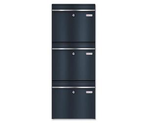 Metzler Triple Boîte au Lettres en Acier Inoxydable | avec Plaque de Nom remplaçable | RAL7016 Gris Anthracite | BK212 Verticale