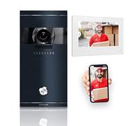 Metzler VDM10 Kit complet d'interphone vidéo 2.0 - Avec plaque nominative gravée au laser - Connecteur à 2 fils - Interphone de porte avec caméra et écran pour 1 maison familiale - Anthracite - En