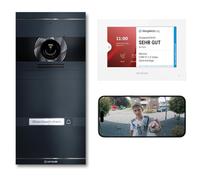 Metzler VDM10 Kit complet d'interphone vidéo 2.0 - Avec plaque nominative interchangeable - LAN/POE - Avec caméra HD pour 1 maison familiale - Application smartphone - Anthracite - En acier inoxydable