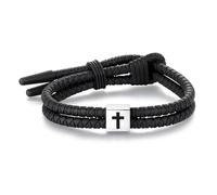 Metzm Bracelet en silicone avec croix en corde pour homme et femme, réglable et étanche, bracelet de sport en caoutchouc pour homme et femme, bijoux cadeaux, one size, Silicone, Pas de gemme