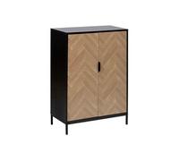 5five Cabinet «Chevrons» 2 portes effet pin naturel et noir 110x80 cm