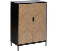 Cabinet ""Chevrons"" 2 portes effet pin naturel et noir 110x80cm - 5 five simply smart