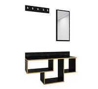 Meuble à bandeau en marbre doré avec panneau de particules plaqué 100% mélamine.