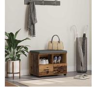 Meuble a casier - meuble a case Vidaxl Banc d'entrée avec coussin Bois ancien 60 x 38 x 46 cm