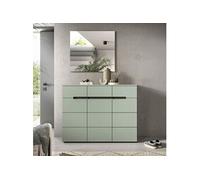 Meuble à chaussure 3 portes 120x37x94cm décor vert - KANUT