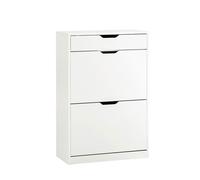 Meuble à Chaussure SoBuy - 2 Abattants et 1 Tiroir - L60xP30xH90 cm - Blanc