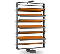 Meuble à Chaussure Tournant 360° Cadre Aluminium Grade Aéronautique Planchers Amovibles Coussinets Cuir Antis-Dérapant Rangement pour Entrée Dressing(Orange,33 * 72 * 122.9cm)