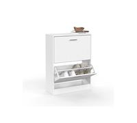 IDMarket – Meuble à chaussures KLARK – 12 paires – 2 portes – Blanc
