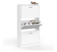 IDMarket Meuble à chaussures 3 portes blanc
