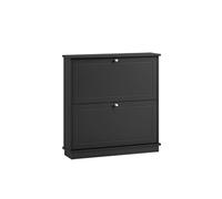 Meuble de Rangement à Chaussures FSR99-SCH SoBuy - avec 2 abattants - Noir - 76x18x79cm