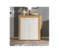xonox.home Jam X8BK6603 Armoire à Chaussures en chêne Wotan Blanc Env. 80 x 95 x 35 cm