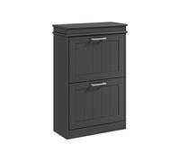 HOMCOM Meuble à Chaussures 10 Paires, Armoire à Chaussures étroite Moderne avec 2 tiroirs rabattables et étagères réglables, pour Couloir et entrée, 54 x 24 x 82,5 cm, Noir