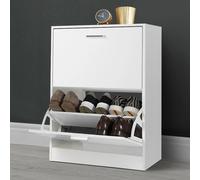 Meuble À Chaussures 2 Portes Blanc