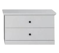 BRANDSTONE BAXTER - Meuble chambre. Commode 2 tiroirs mélaminé blanc. L - H - P : 81 | 49 | 41 cm.