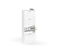 IDMarket – Meuble à chaussures KLARK 24 paires, 4 portes – Blanc