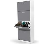 Meuble ? Chaussures Blanc 4 Portes Gris Clair Gris