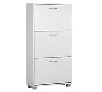 Meuble à Chaussures 3 abattants 115x60x24cm Armoire de Rangement 18 Paires Étagère Couloir entrée Blanc