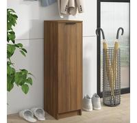 Meuble À Chaussures 30x35x100 Cm Chêne Marron Bois Contreplaqué 1 Porte Étagères Marron