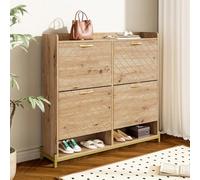 Meuble à chaussures 4 portes, moderne en bois, peu encombrant, robuste et élégant, pour les entrées, les couloirs ou les corridors.,A